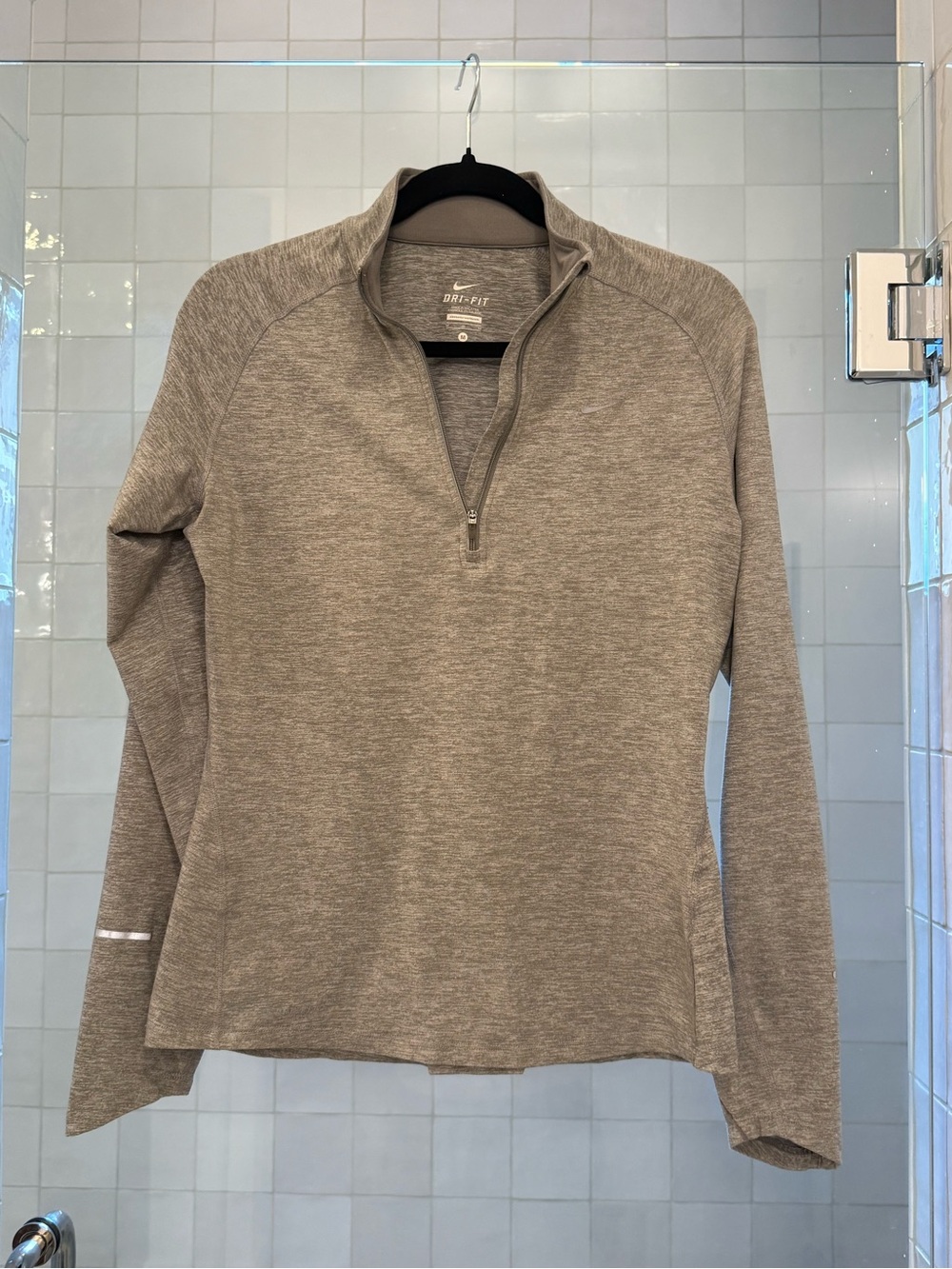 Nike Women's Heather Gray Quarter-Zip Dri-FIT Pullover